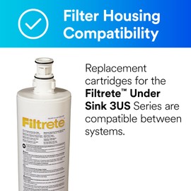 Filtrete Replacement Filter 3US-AF01 Standard Under Sink Quick Change Water Filtration, White