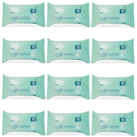 WIPESPLUS Baby Wipes, Hypoallergenic Ultra Soft Wipes for Sensitive Skin, Unscented, Alcohol Free, 12 Packs of 80 Wipes