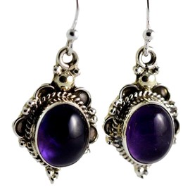 Navya Craft 925 Sterling Silver Amethyst Handmade Women's Earrings