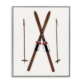 Stupell Industries Minimal Winter Skis Framed Giclee Wall Art, Design by Charity Henderson