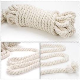 10 mm Macrame Cotton Cord, Strong Cotton Macrame Cord for Plants, Hangers, Wall Hanging, Crochet, Bohemia, Dream Catcher, DIY Craft, Knitting, 16 m