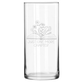 Clear Glass Cylinder Flower Vase Centerpiece Candy Candle Holder Gift Floral Just One More Chapter Reader, Book Lover