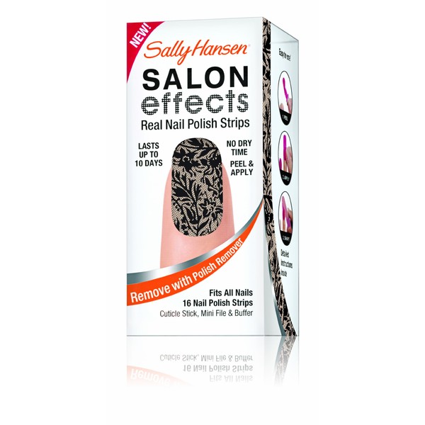 Sally Hansen Salon Effects Real Nail Polish Strips, Laced Up, 16 Count