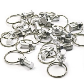 20 Pack Greenhouse Bolts and Rings Cropped Head Greenhouse Accessories, Aluminium Greenhouse Nuts and Bolts Hang Rings Hooks Set for Create Green House Anchor Tying Hanging Potted Plants