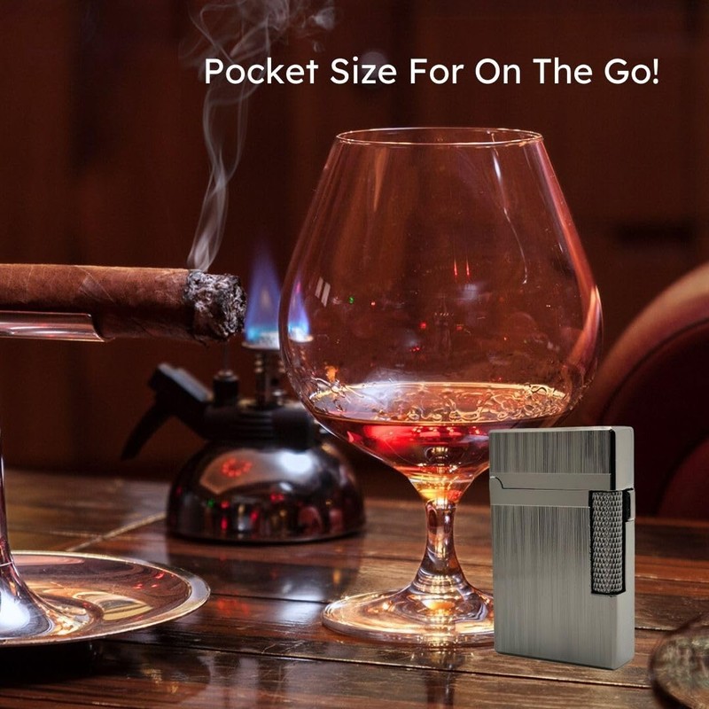 Visol Hubbard Traditional and Torch Flame Refillable Gas Lighter, Flint