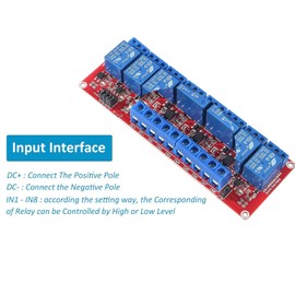 GTIWUNG 1 x 8 Channel 12 V Relay Module, Relay Module 12 V, 8 Channel 12 V Relay Module with Optocoupler High or Low Level Trigger Expansion Board for Raspberry Pi Arduino