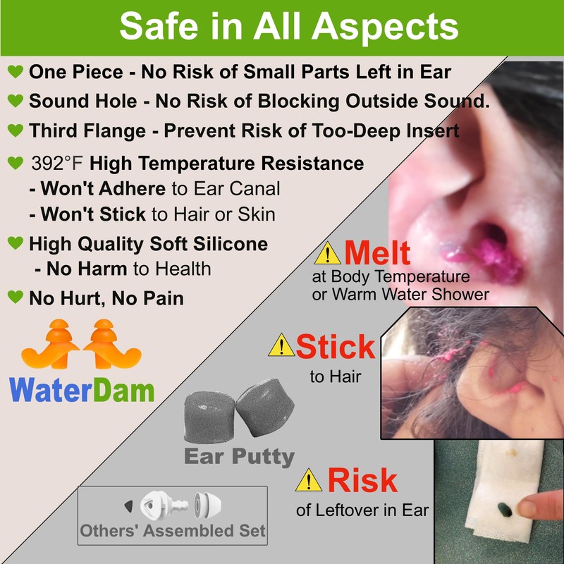 WaterDam A-Series Swimming Earplugs Ultra Comfortable Great Waterproof Size 2A