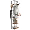 ELYKEN Coat Rack Freestanding, Hall Tree with 3 Storage Shelves