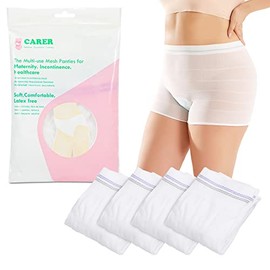 CARER SPARK Carer Incontinence Net Knickers, 4 Pcs Women's Net Knickers High Density Mesh Disposable Pants for Maternity/C-Section Recovery/Incontinence/Travel