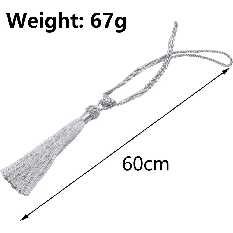 VEGCOO Curtain Tiebacks, 2 Pack Handmade Woven Rope Tassel Tie