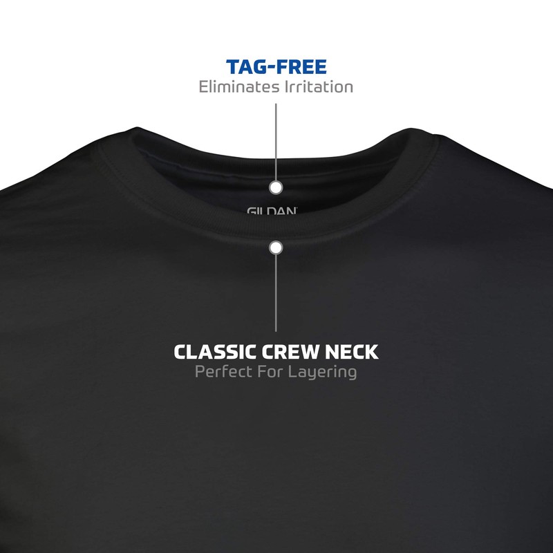 Gildan Men's Crew T-Shirts, Multipack, Style G1100, Black/Sport Grey/Charcoal (5-Pack),
