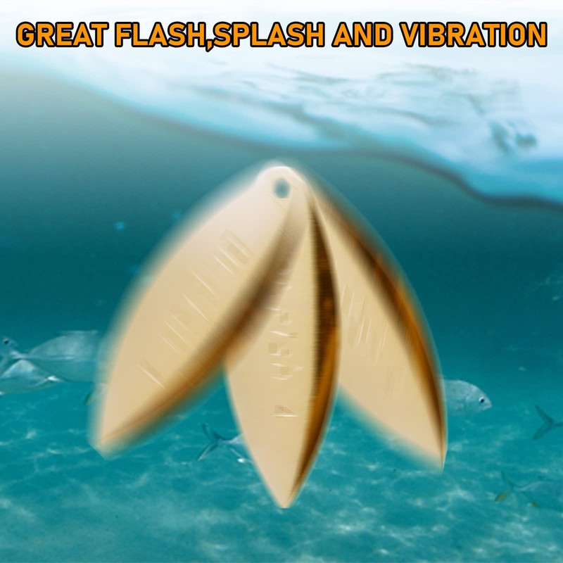 Dr.Fish 30 Pack Fishing Spinner Blades Willow Blade Gold Silver