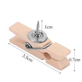 Pack of 100 Push Pin Clips, Wooden Clips with Pins, Wooden Clips for Cards, Notes, Photos, School, Office, Crafts