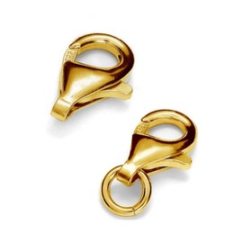 My-Bead Lobster Clasp 15 mm 925 Sterling Silver 24 Carat Gold-Plated Chain Clasp Jewellery Quality DIY