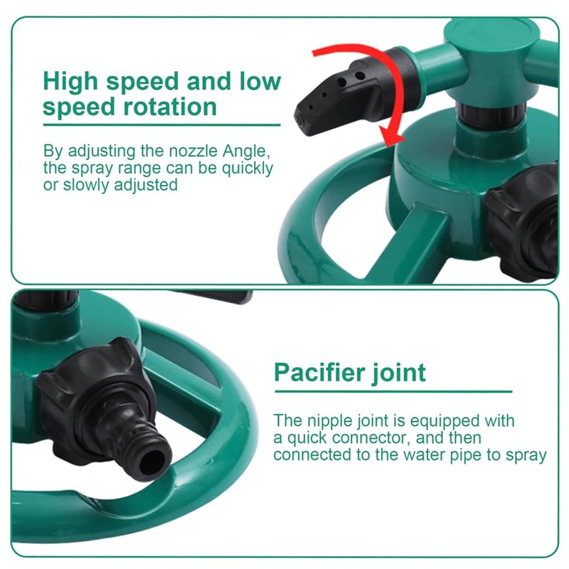 AIMALL 360° Auto Yard Garden Sprinkler – Rotary Nozzle Watering