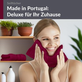 Lashuma Washcloth 30 x 30 cm Cherry Red, London Set of 2 Small Cotton Hand Towels, Ideal for Baby, Children and as a Face Towel