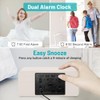 Andoolex Wooden Digital Alarm Clock with Wireless Charging, 0-100% Adjustable