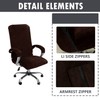 Velvet Plush Stretch Computer Office Chair Cover with Armrest,Solid Color