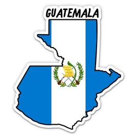 Squiddy Guatemala Map with Flag - Vinyl Sticker Decal for Phone, Laptop, Water Bottle - 3"