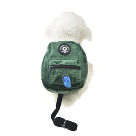 FLAdorepet Dog Backpack Harness with Leash, Dog Poop Bag Dispenser, Pet Self Carrier Adjustable Travel Hiking Walking Harness Backpack for Small Medium Dogs (L(Fit:10-15lb), Green)