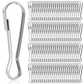 LATRAT Pack of 100 Simplex Hooks, Tarpaulin Attachment, Tarpaulin Hooks, Stainless Steel Flagpole, Press Stud Hooks with Storage Box, Compatible with Flagpole
