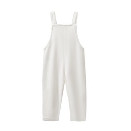 Mud Kingdom Infant Boys Overalls Cotton Plain Adjustable Straps Casual Spring Autumn White 6-9 Months