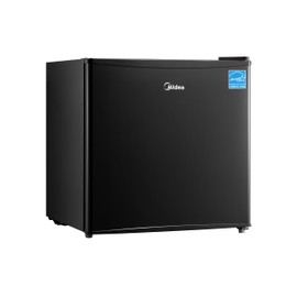 Midea WHS-65LB1 Compact Single Reversible Door Refrigerator, 1.6 Cubic Feet(0.045 Cubic Meter), Black