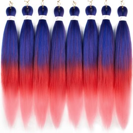 Pre-stretched Braiding Hair Professional Easy Crochet Braid Hair 26 Inch 8 Packs Hot Water Setting Soft Synthetic Braiding Hair Extension for Twist Senegalese Crochet Hair ... (26 Inches,