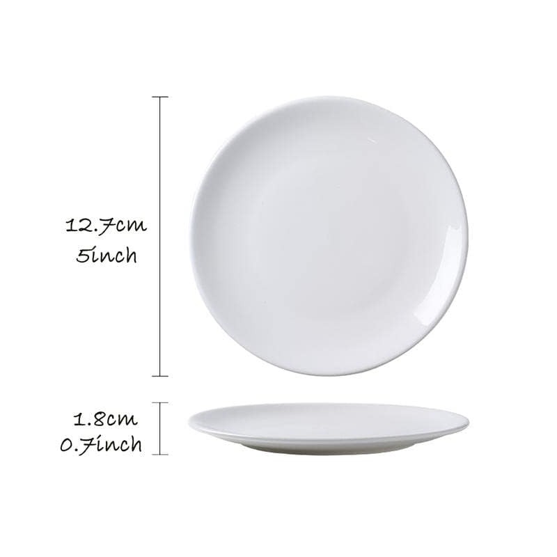 MBBITL Porcelain Appetizer Plates Set of 3, 5 Inch White