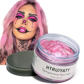 Pink Hair Color Wax Temporary Modeling Natural Color Hair Dye Wax Unisex One-time Hairstyle Cream Styling Wax for Party Cosplay Halloween Masquerade …