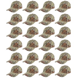 Gelante Bulk Plain Blank Baseball Caps Adjustable Back Strap. 001-Desert Camo-24PC