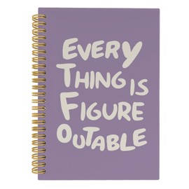 CUANFDDSF Inspirational Purple Notebook, Positive Affirmations Stress Relief Gifts, Office College Motivational Journal Notebooks, Everything Is Figureoutable Hardcover Spiral Notebook 5.5x8.3 Inch