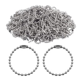 100Pcs Metal Ball Bead Chain Keyring Chain Extender for Label Tags, 5.9inch Ball Bead Chain Keychain Connector Silver Iron Small Tag Chain for Hanging Jewellery Making Badge Holders