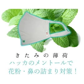 Sunayama, For Pollen and Nose Congestion Prevention, [Peppermint Menthol] Kitami Hakka Mask (Ultraviolet Protection Index Highest UPF 50+) (Includes Adjuster to Prevent Ear Pain) (Set of 2)