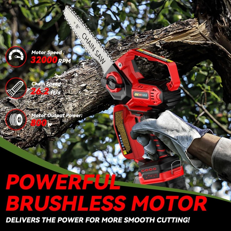 Demima Mini Chainsaw for Miwaukee M18 Battery, 8-Inch and 6-Inch