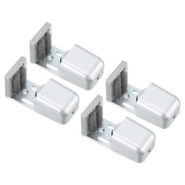 sourcing map 4Pcs Sliding Barn Door Floor Guide, 35-58mm Adjustable Stay Roller with Felt Pad, Flush Flat Bottom Roller Wheels for Doors, Closet, Small Space, Silver