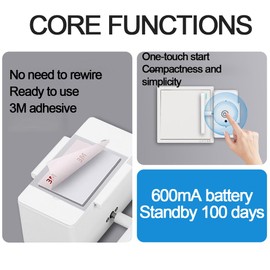 CLSSLVVBN Intelligent Light Control Device Wireless and Easy Lazy Gadget Can Turn On and Off Lights Without Wiring. is Compact, Square