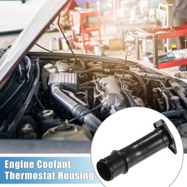 A ABSOPRO Engine Coolant Thermostat Housing Thermostat Tube for Ford E-350 Econoline 1994-1998 Metal Black