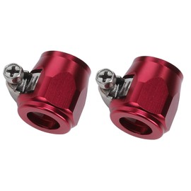 AC PERFORMANCE - 6 AN Hex Hose End Fitting Clamp Finisher Aluminum Red, Pack of 2