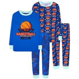 DAUGHTER QUEEN Boys Pajamas 18-24 Months Basketball PJs 100% Cotton Long Sleeve Pj Sets Baby Toddler Ball Sleepwear Sports Jammies sleeping Clothes Outfits 18m/Mo, 24m/Mth