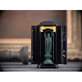 Buddha Statue Jizo Bodhisattva 4.1 inches (10.5 cm) (Bronze Color) No. 3 with PC Kitchen _ "Pray for Safe Delivery and Child Raising" Takaoka Copperware (Jizobosatsu pcZL)