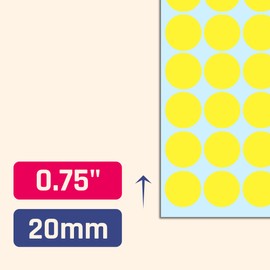 2000 Pieces, 20mm - Yellow Dot Stickers, Sticky Dots Round Circle Spot Labels