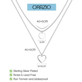 ORAZIO Women's Necklace 925 Silver Chain Gold Heart Zircon Butterfly Gold Chain Women's Silver Chain Rose Gold Jewellery Chains