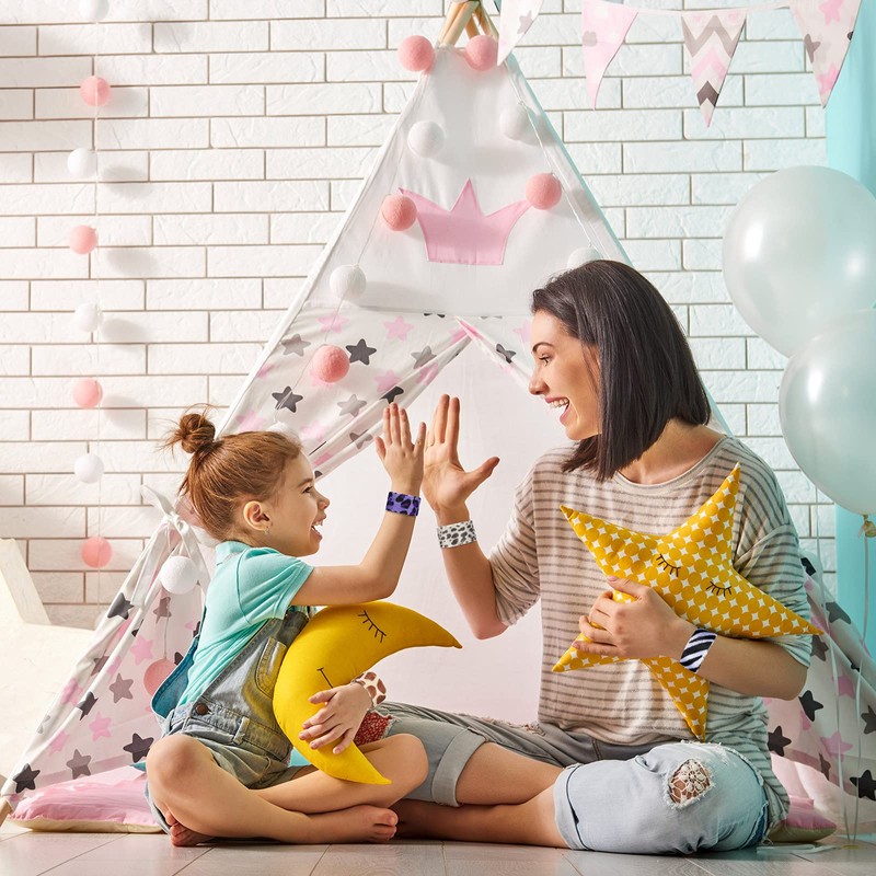 36 Pieces Jungle Animal Print Slap Bracelets Safari Print Slap