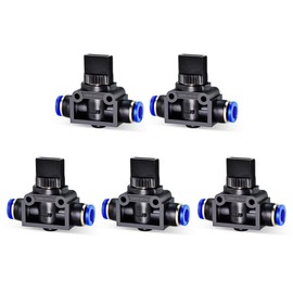 ERGAOBOY 5 Pcs 8mm Tube OD Push to Connect Air Control Ball Valve Pneumatic Valve Union Fittings