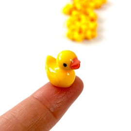 Mini Resin Ducks, Dollhouse Miniature Tiny Resin Ducks, Terrarium Fairy Garden Dolls Toy, Mini Micro Landscaping Decoration (5 PCS)