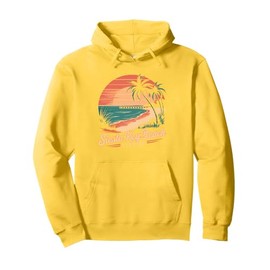 Siesta Key Beach Florida Retro Sunset Design Pullover Hoodie