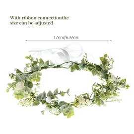 Flower Crown, Bridal Headpiece, Greenery Crown Headband, Artificial Flowers Crown, Dried Flower Wreath, Flowers Crown Headband Flowers for Wedding Ceremony Party Festival