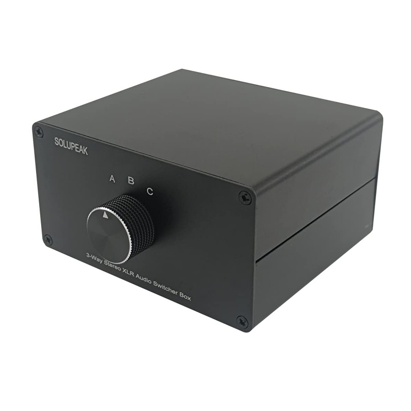 SOLUPEAK 1 in 3 Out XLR Balanced Audio Switch Box,