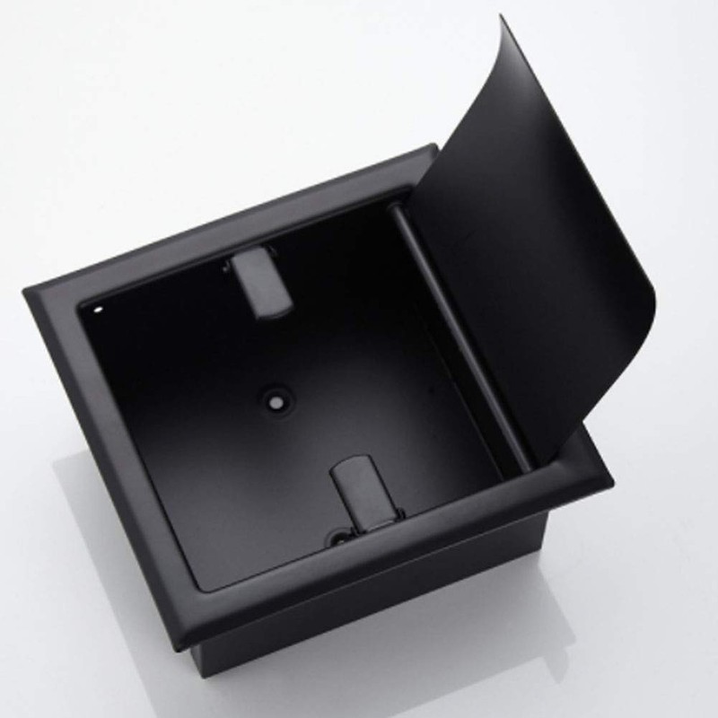 AmandaJ Toilet Roll Holder Stainless Steel Matt Black Built-in Wall